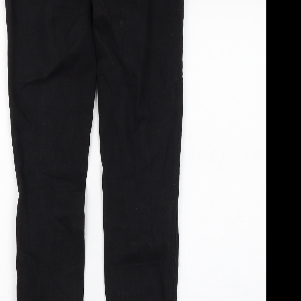 Primark Womens Black Cotton Skinny Jeans Size 14 L28 in Regular Zip