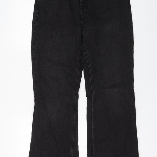 Primark Womens Black Cotton Bootcut Jeans Size 12 L30 in Regular Zip