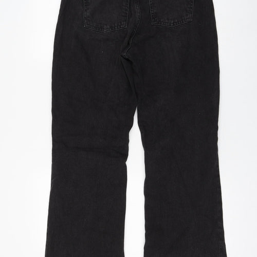 Primark Womens Black Cotton Bootcut Jeans Size 12 L30 in Regular Zip