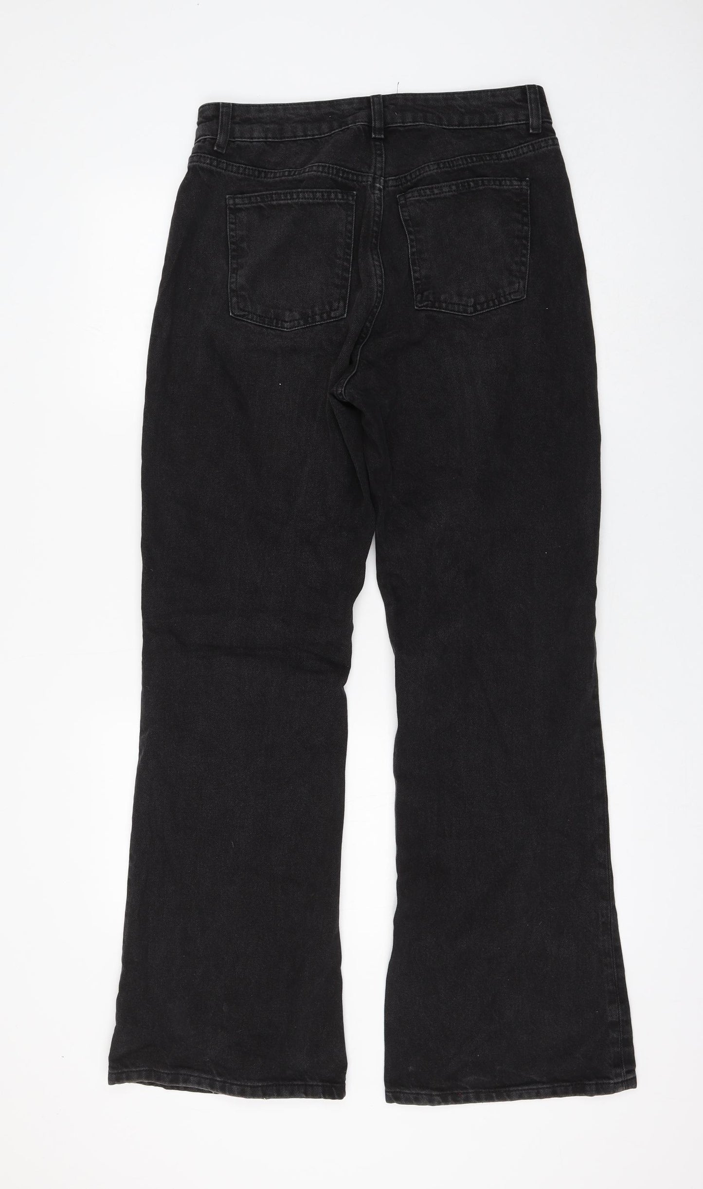 Primark Womens Black Cotton Bootcut Jeans Size 12 L30 in Regular Zip