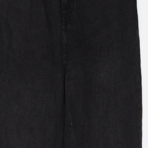 Primark Womens Black Cotton Bootcut Jeans Size 12 L30 in Regular Zip