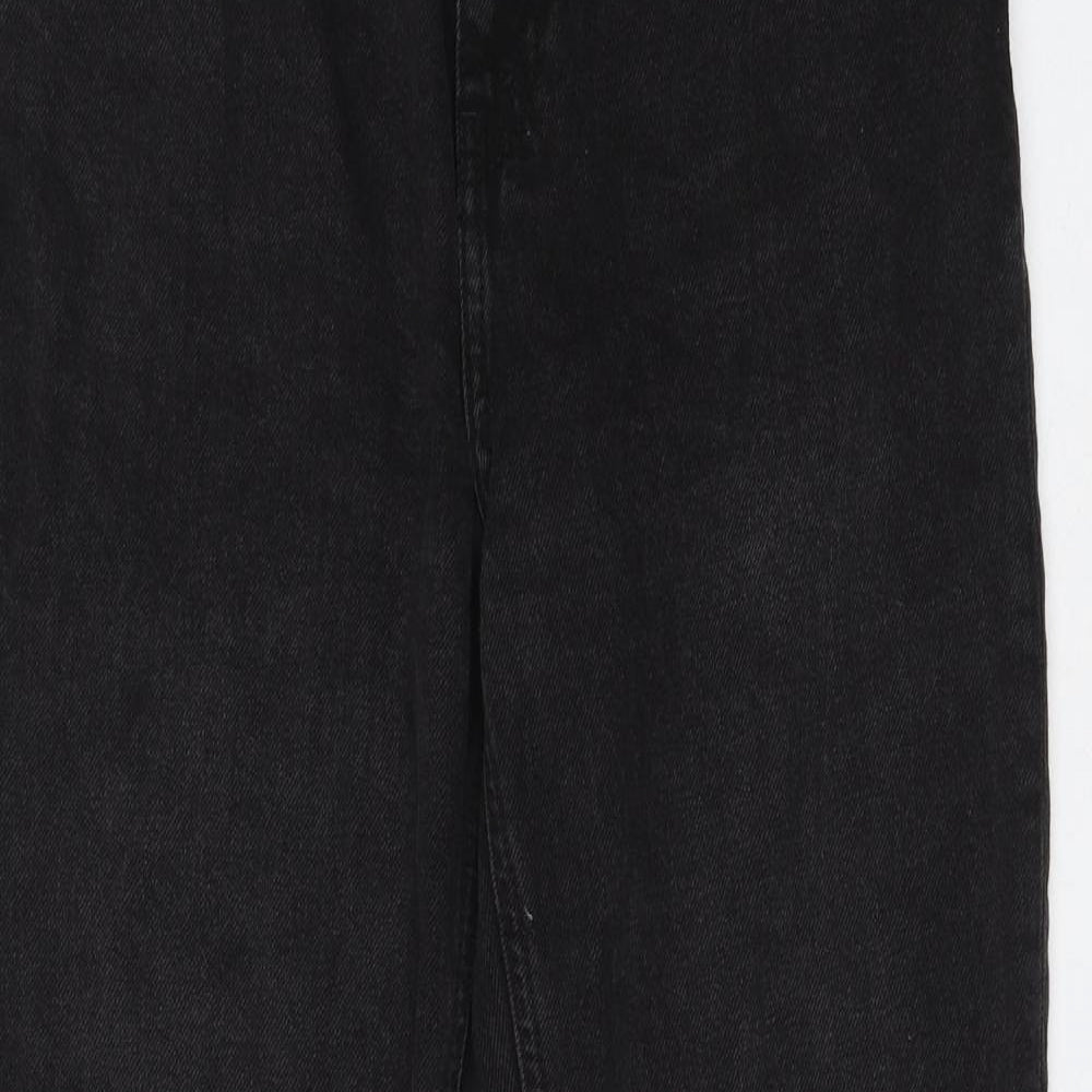 Primark Womens Black Cotton Bootcut Jeans Size 12 L30 in Regular Zip