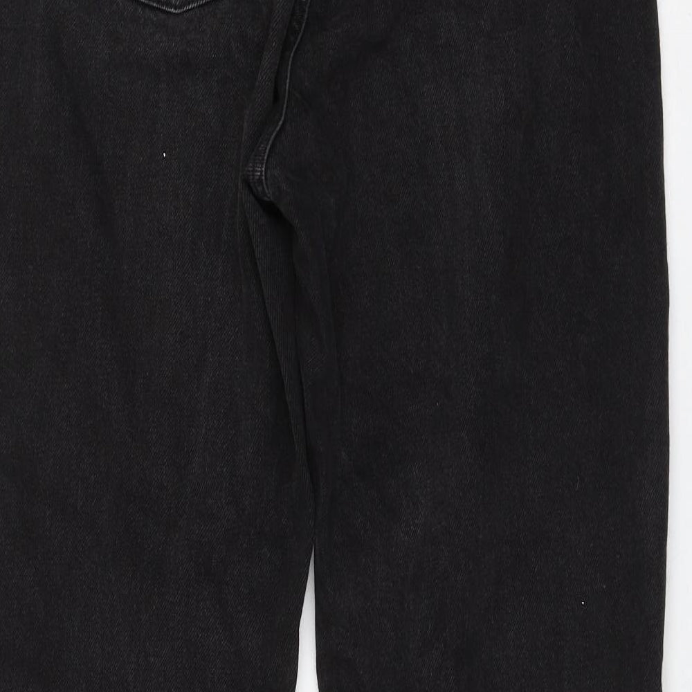 Primark Womens Black Cotton Bootcut Jeans Size 12 L30 in Regular Zip