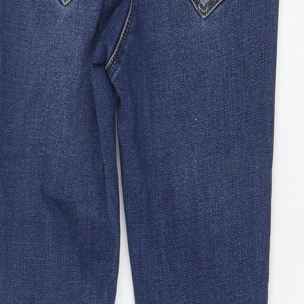 NEXT Womens Blue Cotton Skinny Jeans Size 8 L25 in Regular Zip