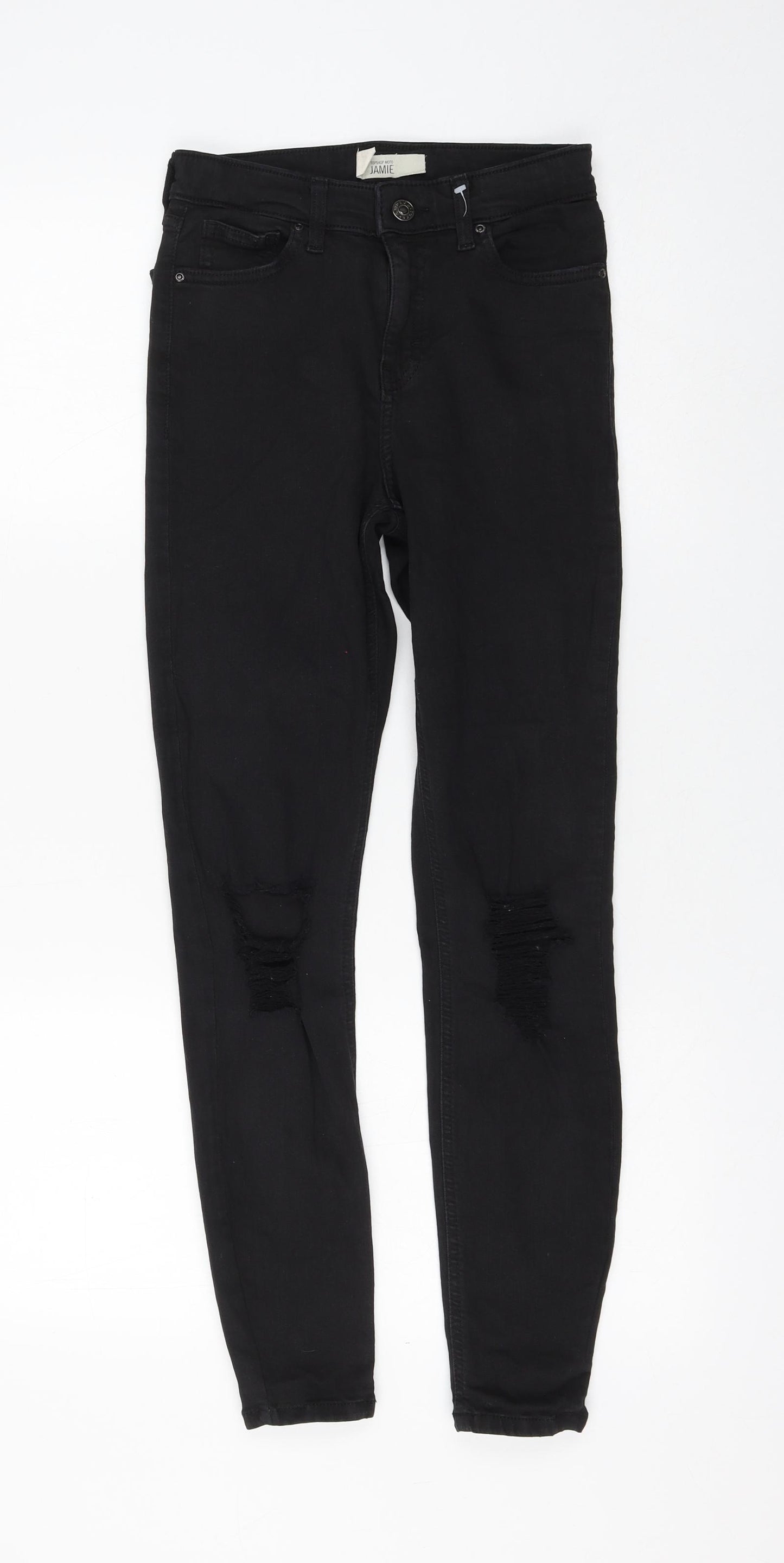 Topshop Womens Black Polyester Skinny Jeans Size 25 in L32 in Regular Zip