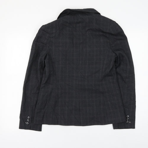 Atmosphere Womens Grey Check Jacket Blazer Size 14 Button