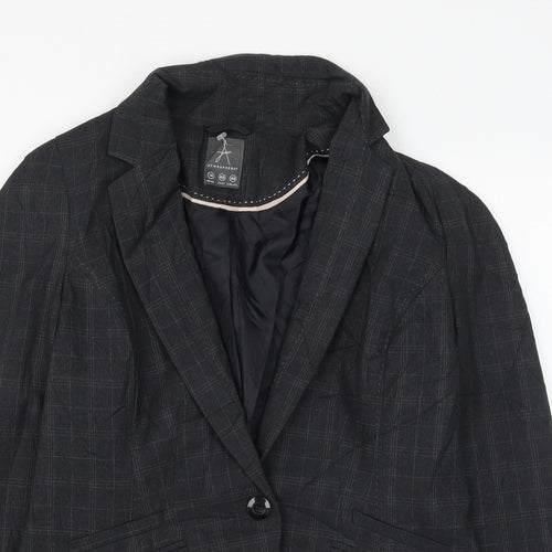 Atmosphere Womens Grey Check Jacket Blazer Size 14 Button