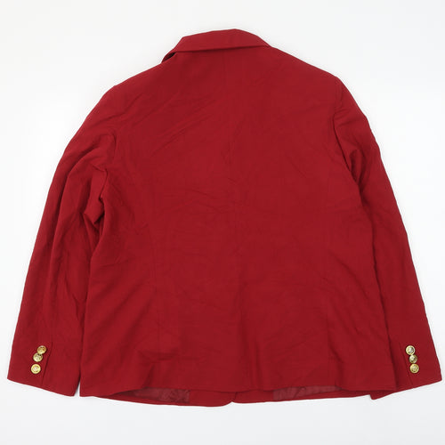 Classics Womens Red Jacket Blazer Size 18 Button