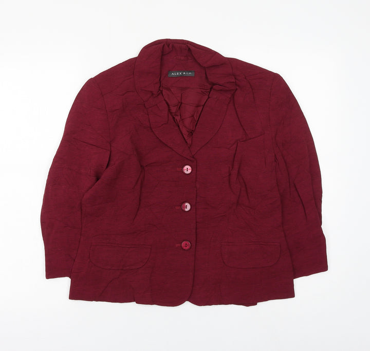 Alex & Co Womens Red Jacket Blazer Size 12 Button