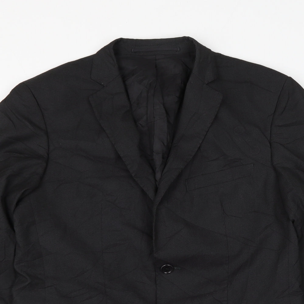 Zara Mens Grey Viscose Jacket Suit Jacket Size 36