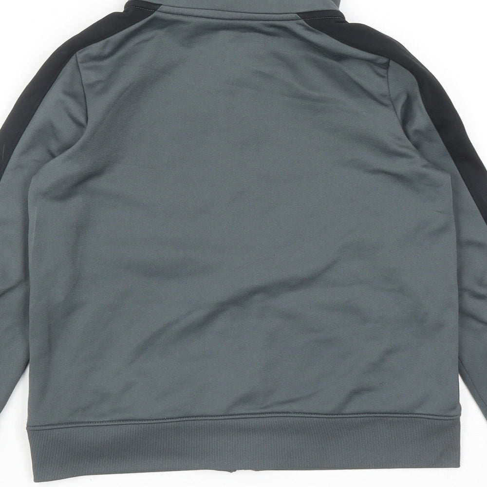 Under armour Boys Grey Polyester Full Zip Sweatshirt Size 7 Years Zip