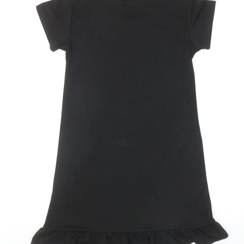 Foanja Girls Black Polyester T-Shirt Dress Size 10 Years Round Neck Pullover - TikTok