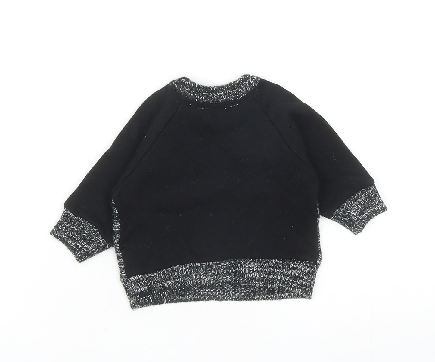 Primark Baby Grey Colourblock Cotton Pullover Jumper Size 0-3 Months Button