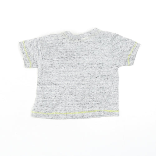 Primark Baby Grey Cotton Basic T-Shirt Size 0-3 Months Round Neck Snap - Batman