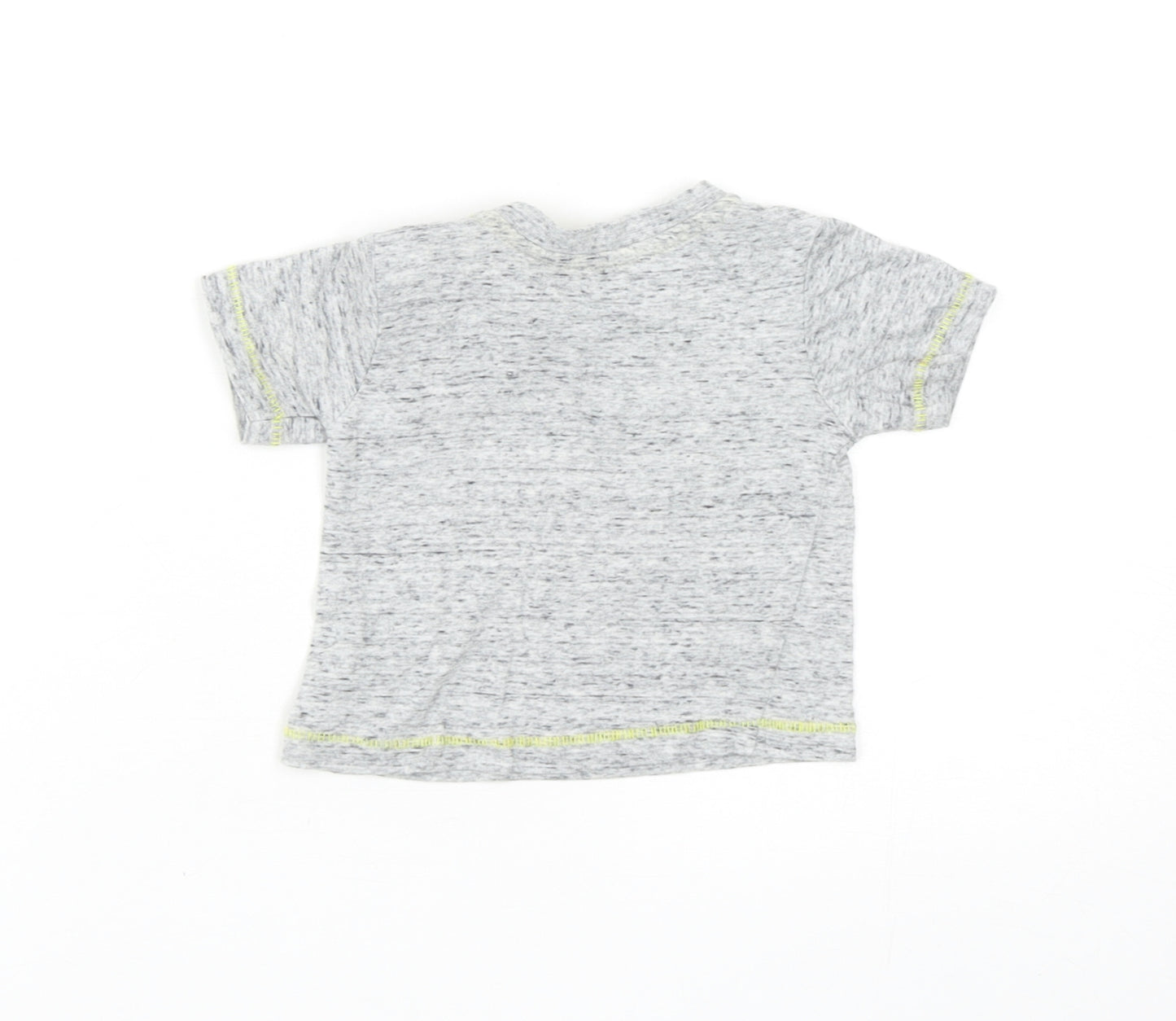 Primark Baby Grey Cotton Basic T-Shirt Size 0-3 Months Round Neck Snap - Batman