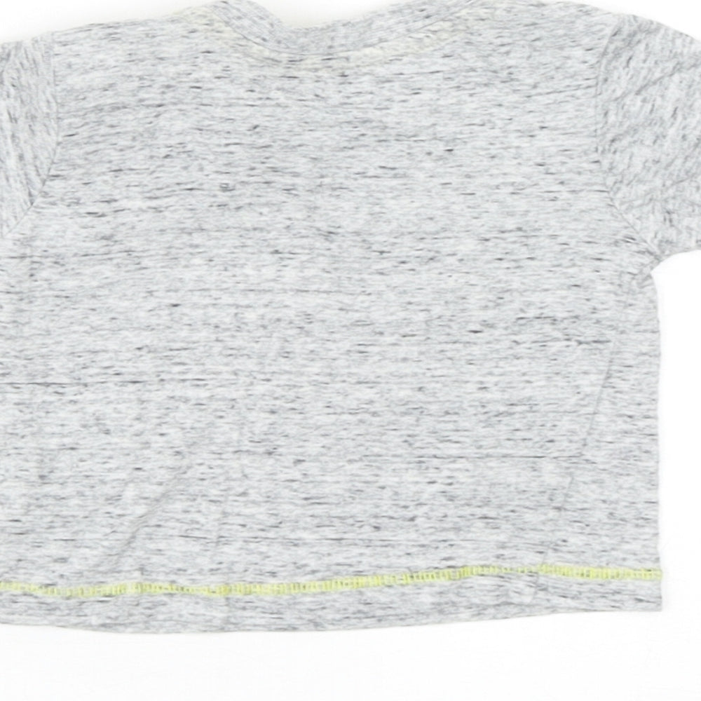 Primark Baby Grey Cotton Basic T-Shirt Size 0-3 Months Round Neck Snap - Batman