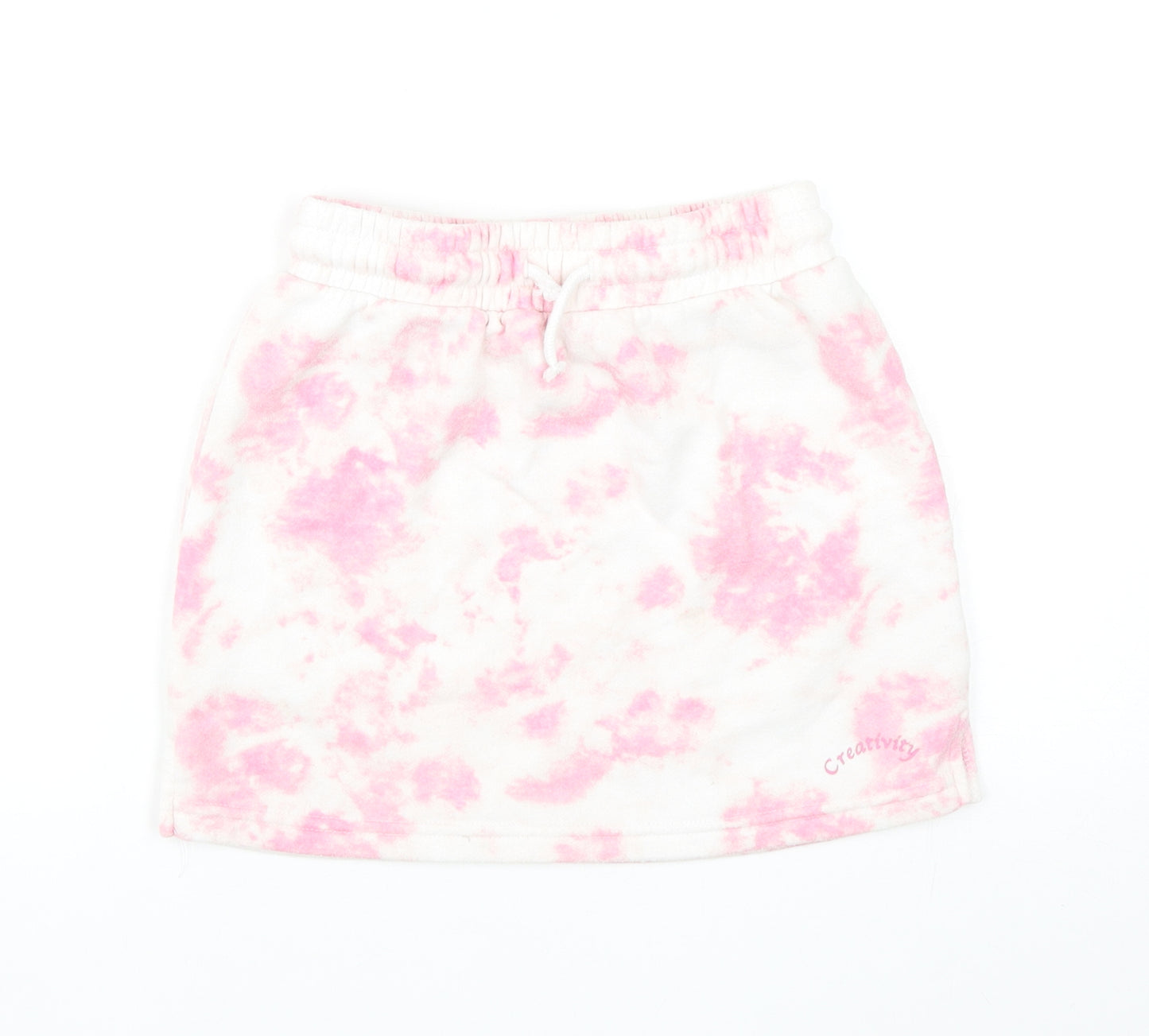 Primark Girls Pink Tie Dye Cotton A-Line Skirt Size 8-9 Years Regular Drawstring - Creativity