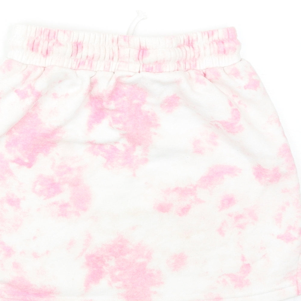 Primark Girls Pink Tie Dye Cotton A-Line Skirt Size 8-9 Years Regular Drawstring - Creativity