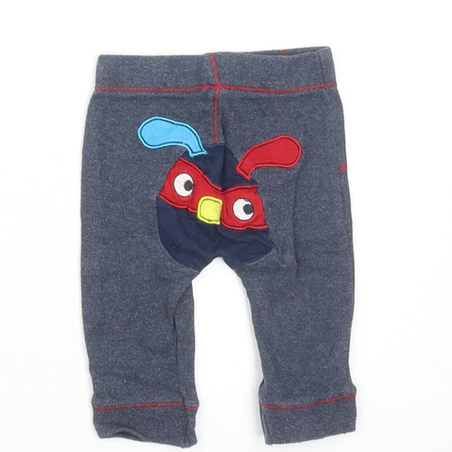 George Baby Blue Cotton Track Pants Trousers Size 3-6 Months Pullover - Rabbit, Contrasting Trim