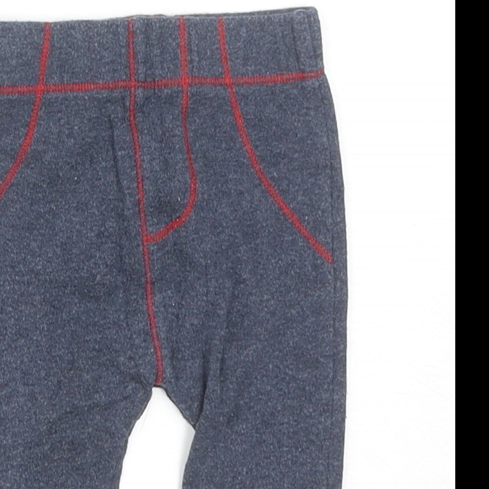 George Baby Blue Cotton Track Pants Trousers Size 3-6 Months Pullover - Rabbit, Contrasting Trim