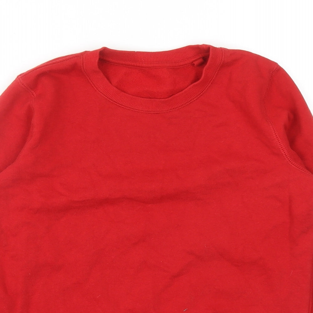Lily & Dan Boys Red Cotton Pullover Sweatshirt Size 10-11 Years Pullover