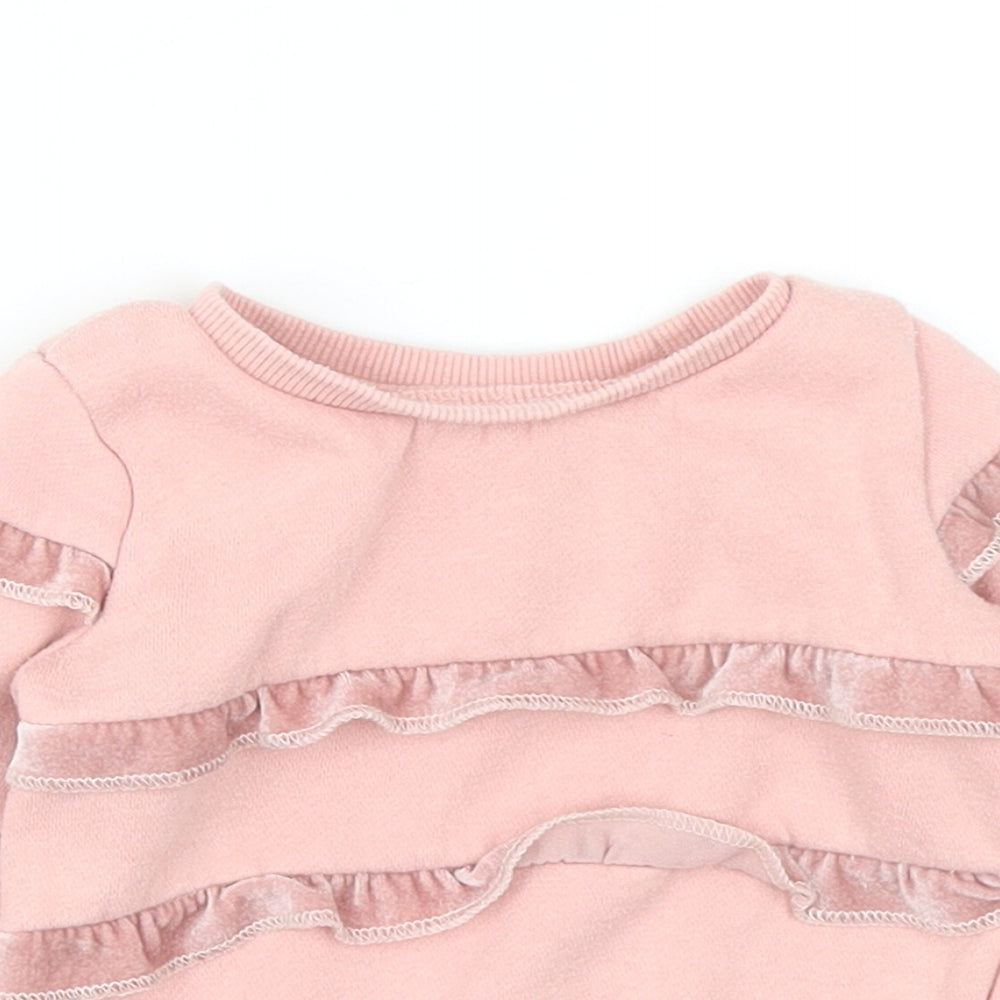 Primark Girls Pink Cotton Pullover Jumper Size 9-12 Months Pullover