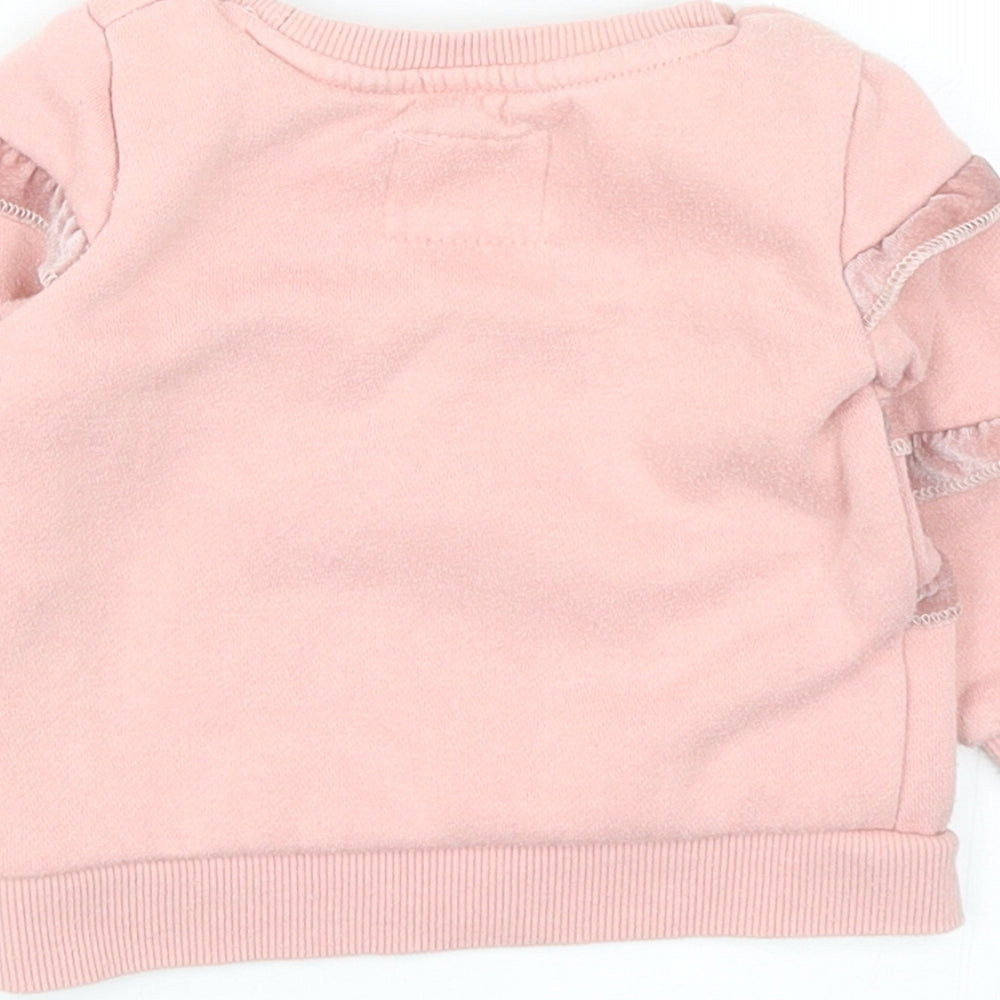 Primark Girls Pink Cotton Pullover Jumper Size 9-12 Months Pullover