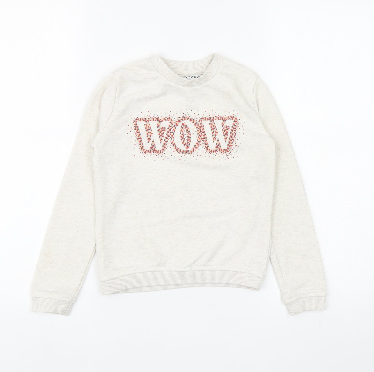 Primark Girls Ivory Cotton Pullover Sweatshirt Size 7-8 Years Pullover - WOW