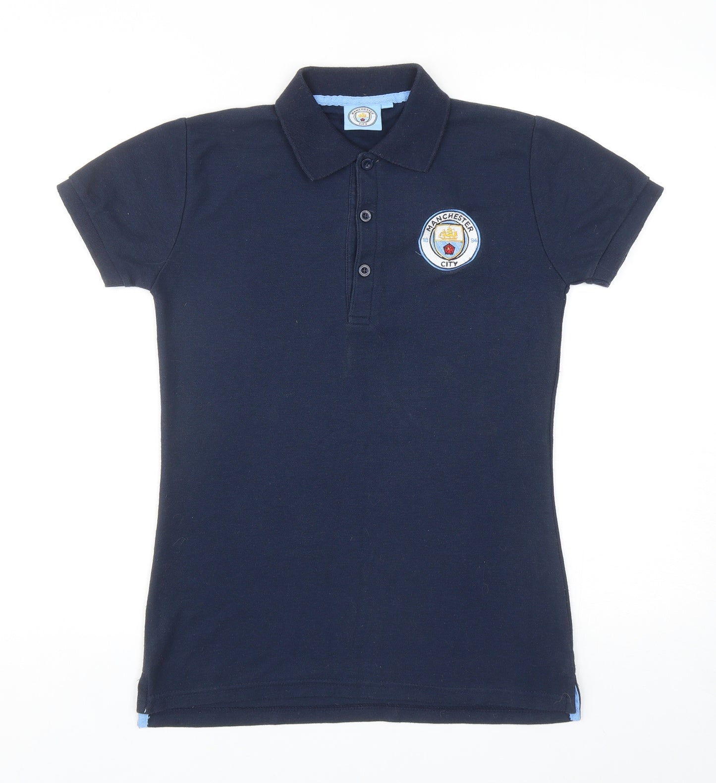 Manchester City FC Boys Blue Cotton Basic Polo Size 10 Years Collared Button