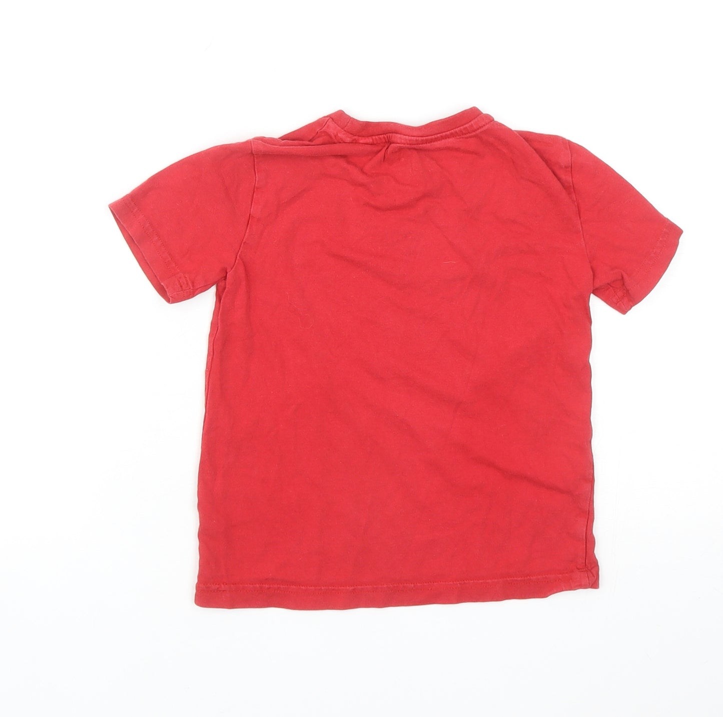 NEXT Boys Red Cotton Basic T-Shirt Size 4 Years Round Neck Pullover - Spider-Man