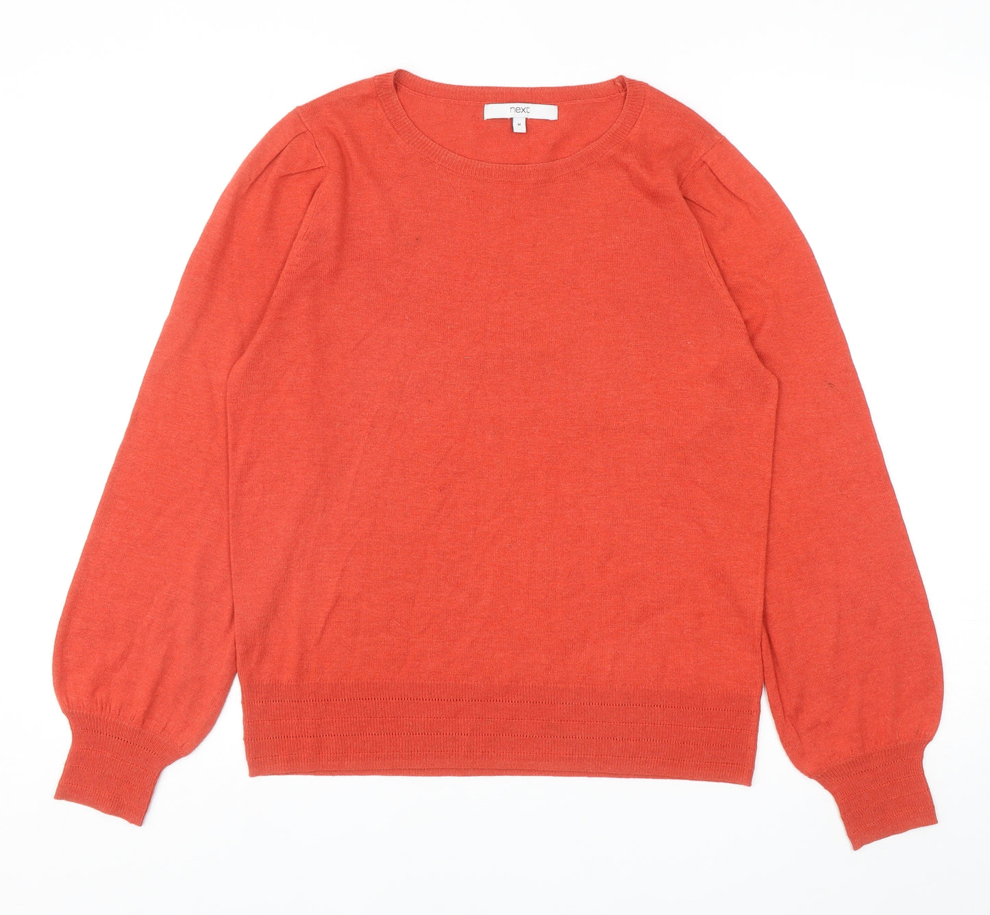 NEXT Womens Orange Round Neck Polyester Pullover Jumper Size M