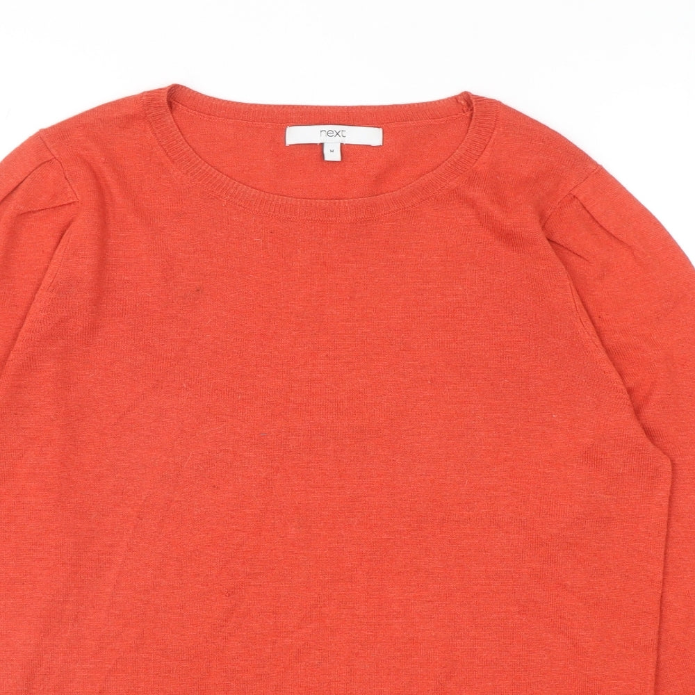 NEXT Womens Orange Round Neck Polyester Pullover Jumper Size M