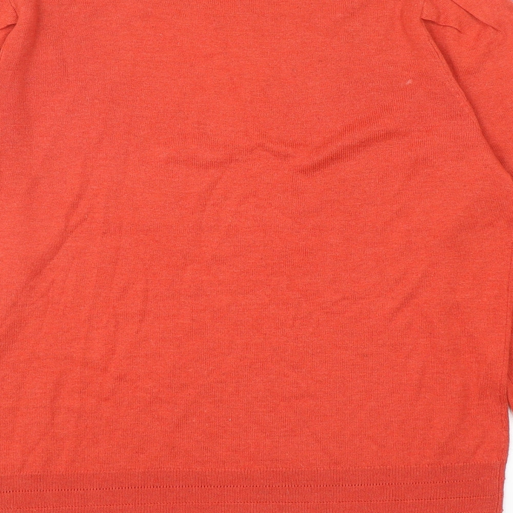 NEXT Womens Orange Round Neck Polyester Pullover Jumper Size M