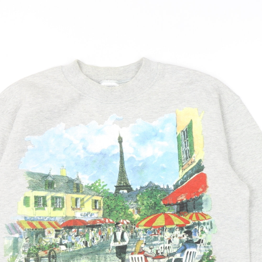 Fruit of the Loom Womens Grey Cotton Pullover Sweatshirt Size S Pullover - Paris