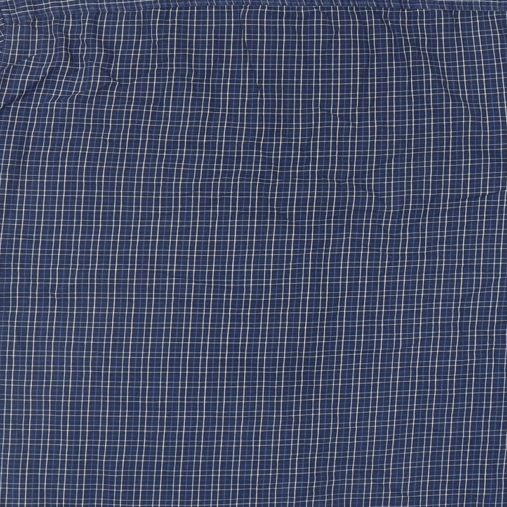 F&F Mens Blue Plaid Cotton Button-Up Size 2XL Collared Button