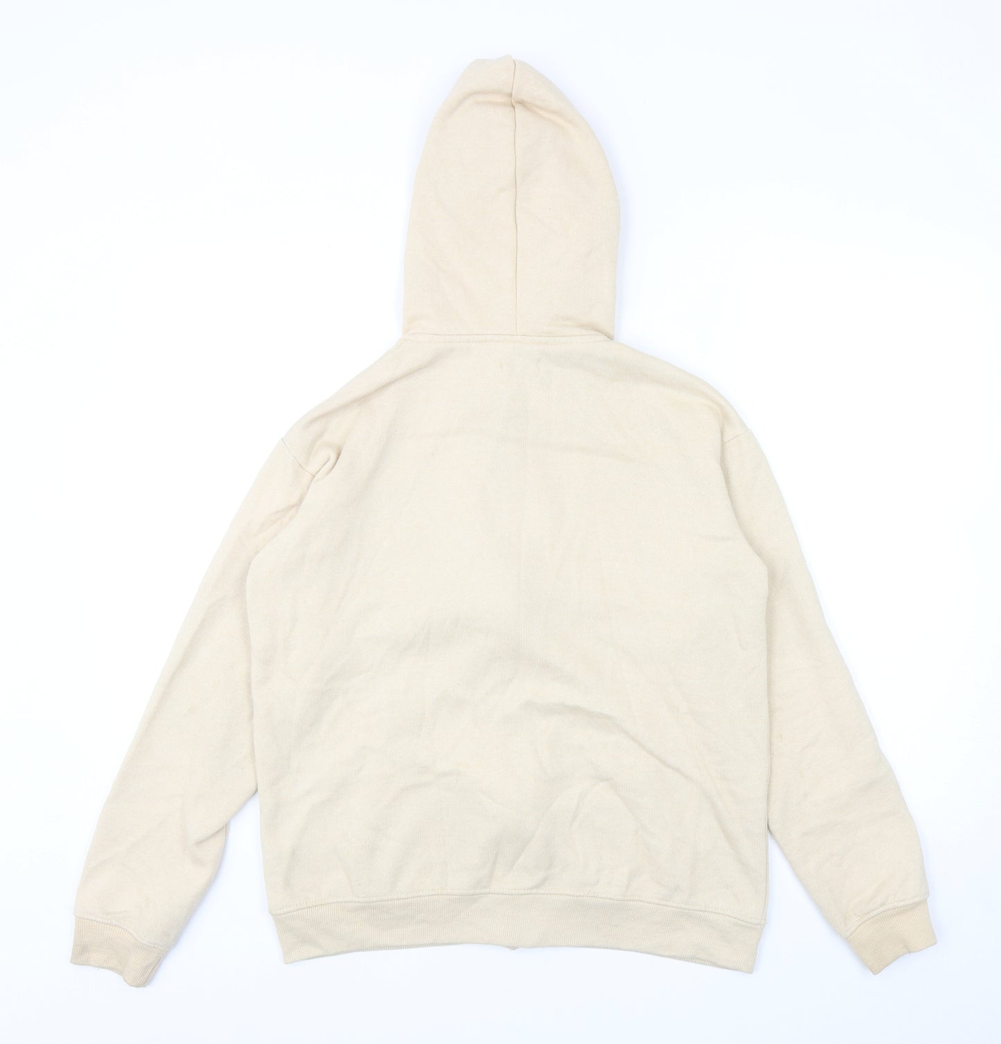 Boohoo Womens Beige Polyester Full Zip Hoodie Size S Zip