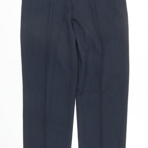 BHS Mens Blue Polyester Dress Pants Trousers Size 36 in L30 in Regular Zip