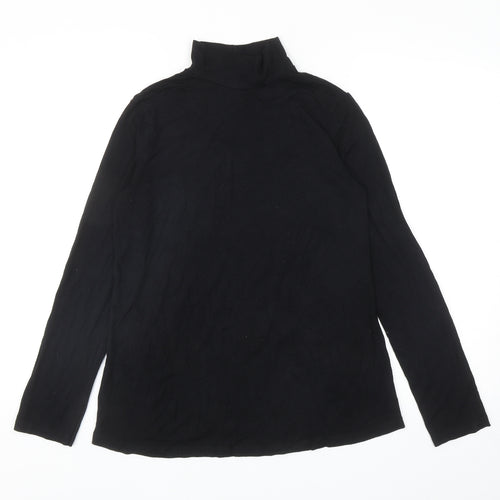 ASOS Womens Black Polyester Basic T-Shirt Size 10 High Neck