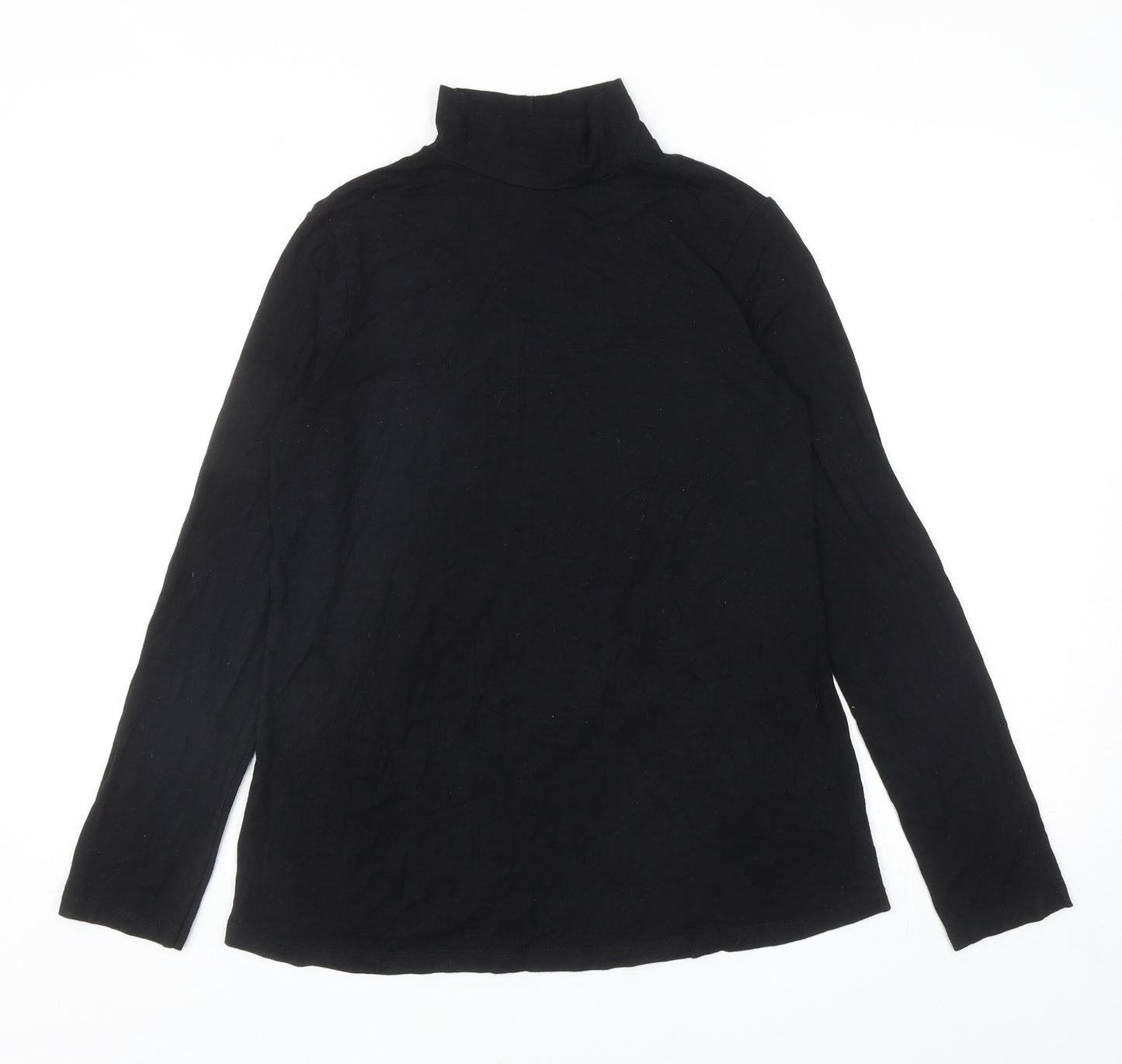 ASOS Womens Black Polyester Basic T-Shirt Size 10 High Neck