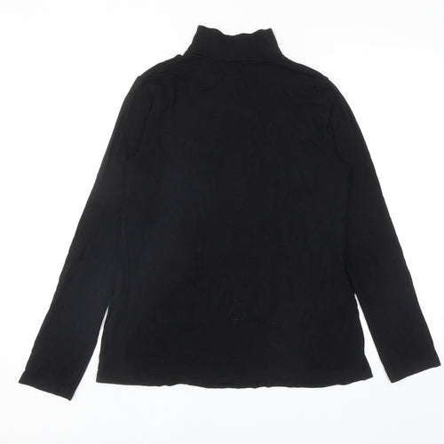 ASOS Womens Black Polyester Basic T-Shirt Size 10 High Neck