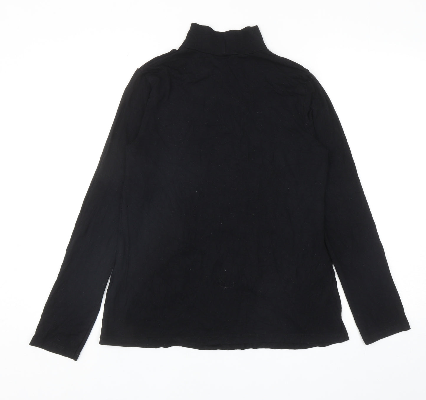 ASOS Womens Black Polyester Basic T-Shirt Size 10 High Neck