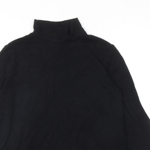 ASOS Womens Black Polyester Basic T-Shirt Size 10 High Neck