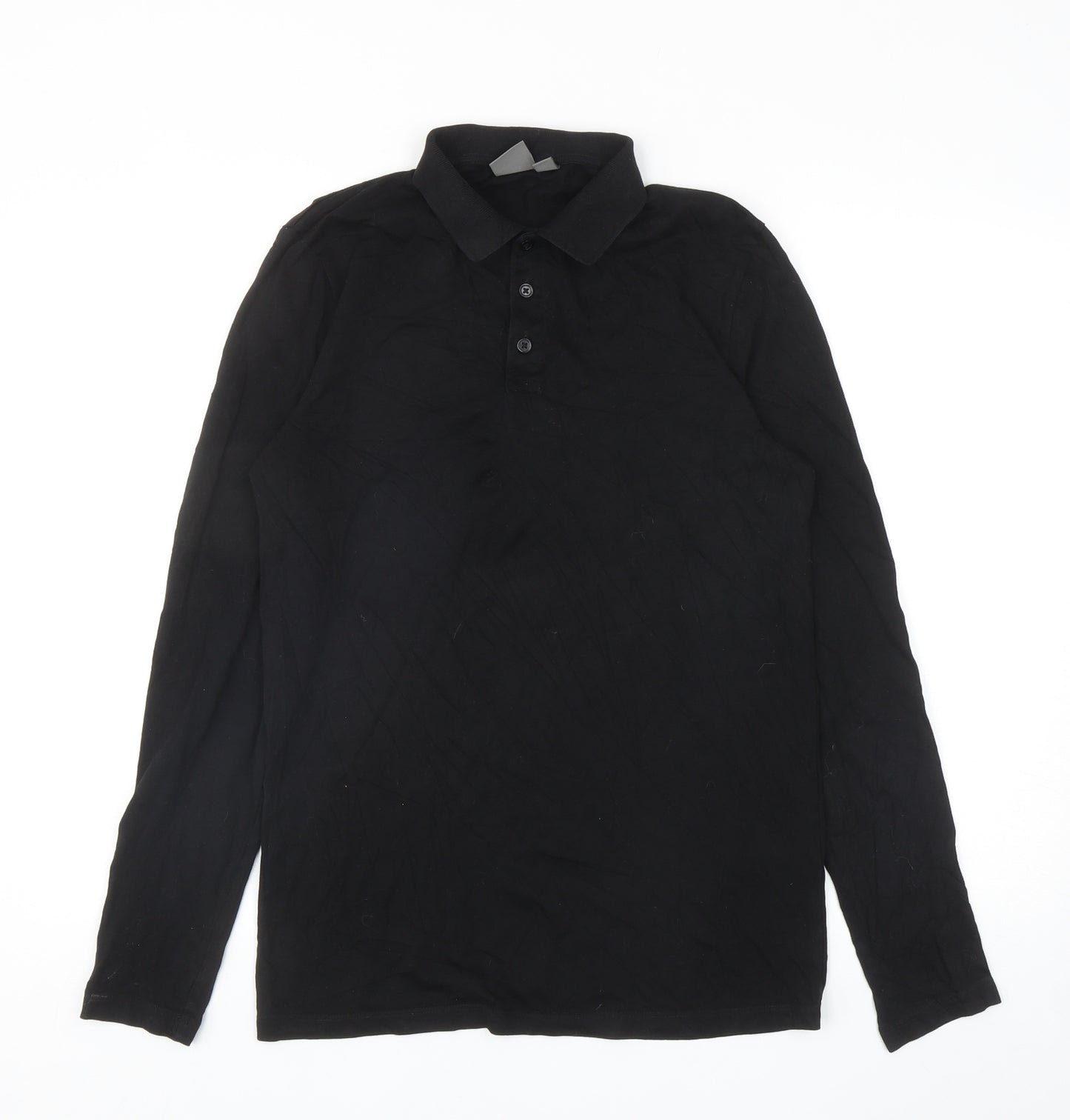 ASOS Womens Black Cotton Basic Polo Size M Collared