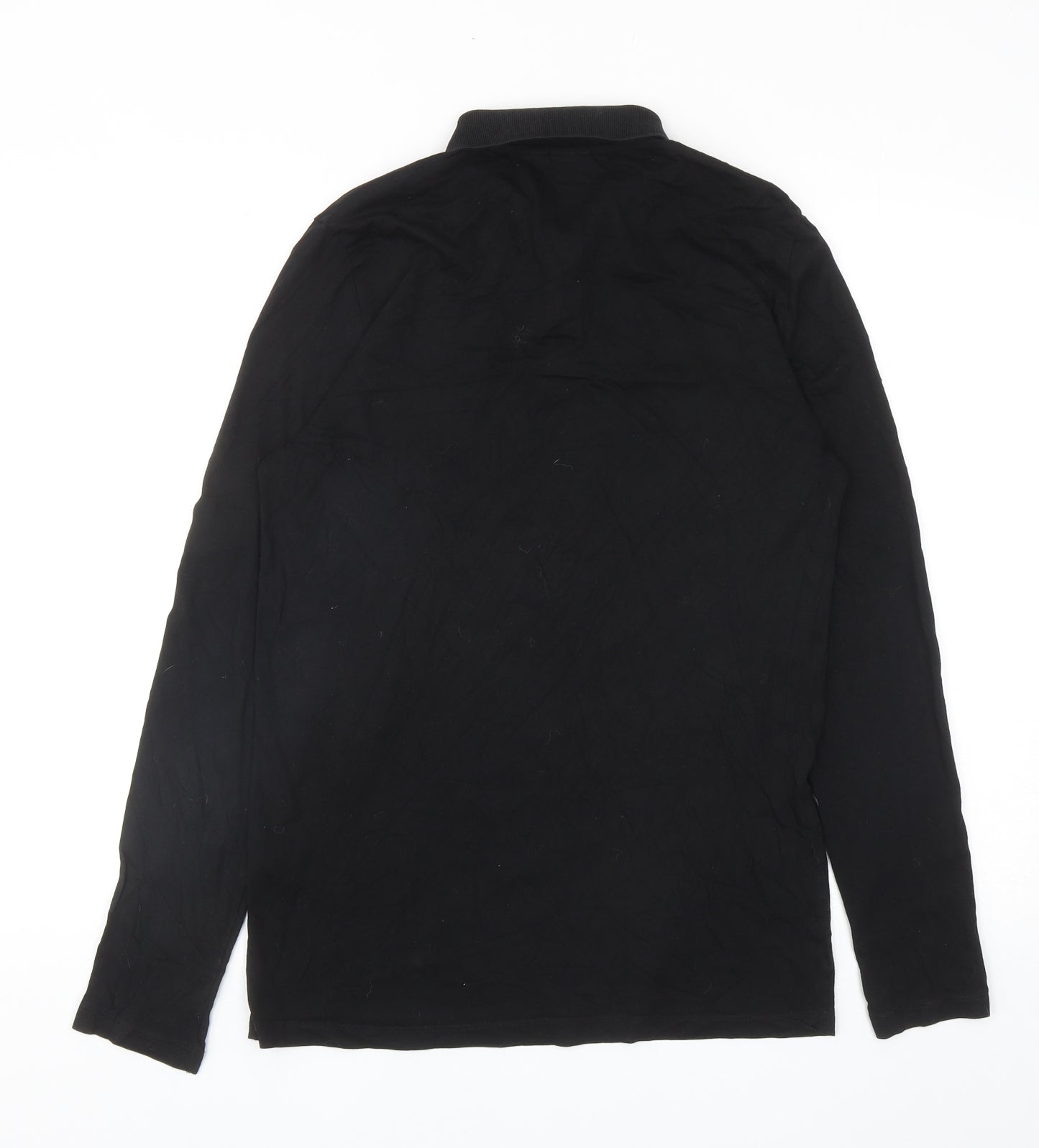 ASOS Womens Black Cotton Basic Polo Size M Collared