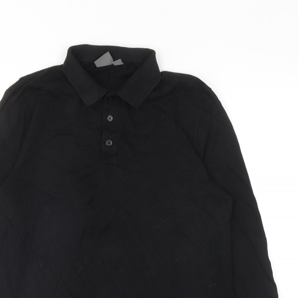 ASOS Womens Black Cotton Basic Polo Size M Collared