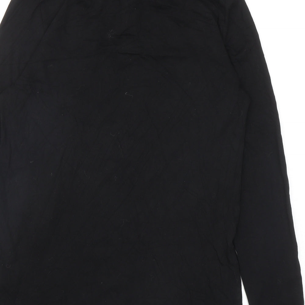 ASOS Womens Black Cotton Basic Polo Size M Collared
