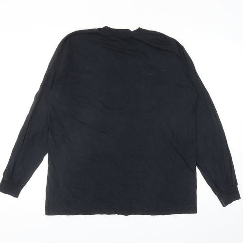 Easy Mens Black Polyester T-Shirt Size L Round Neck - Easy Jeans