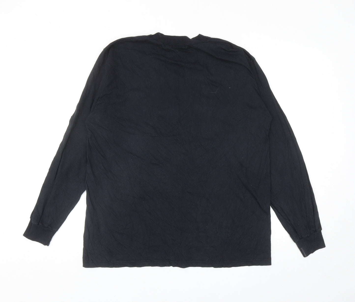 Easy Mens Black Polyester T-Shirt Size L Round Neck - Easy Jeans