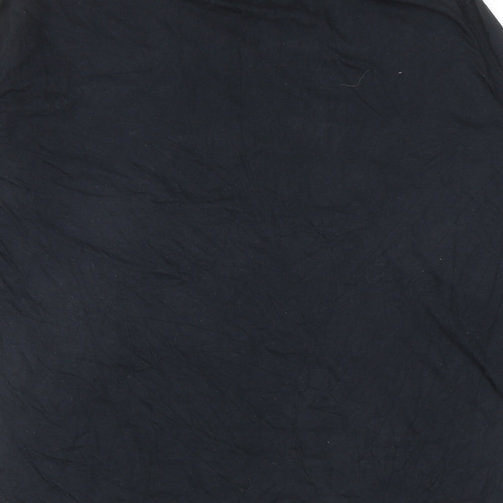 Easy Mens Black Polyester T-Shirt Size L Round Neck - Easy Jeans