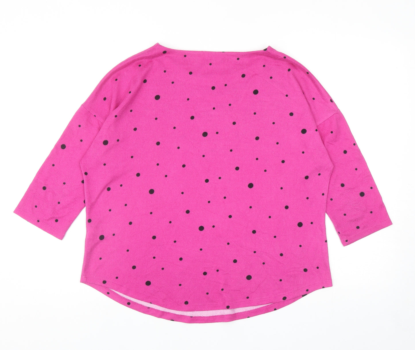 Bonmarché Womens Purple Boat Neck Polka Dot Polyester Pullover Jumper Size 14